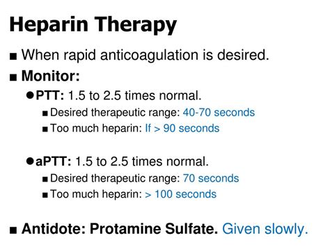 therapeutic ptt levels on heparin